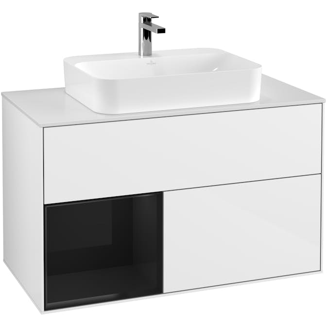 Tvättställsskåp Villeroy & Boch Finion med 2 Lådor Hylla och Bänkskiva för Ytmonterat Tvättställ