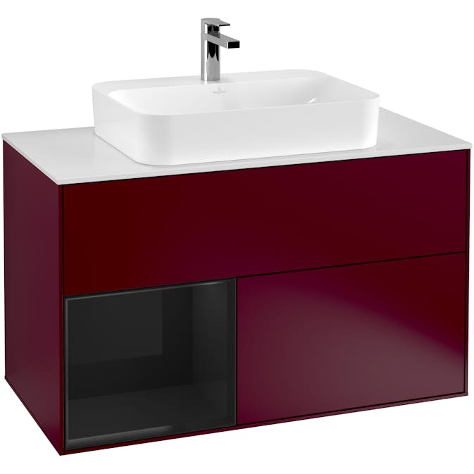 Tvättställsskåp Villeroy & Boch Finion med 2 Lådor Hylla och Bänkskiva för Ytmonterat Tvättställ