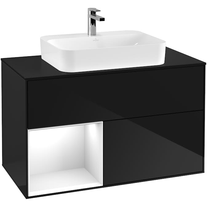 Tvättställsskåp Villeroy & Boch Finion med 2 Lådor Hylla och Bänkskiva för Ytmonterat Tvättställ