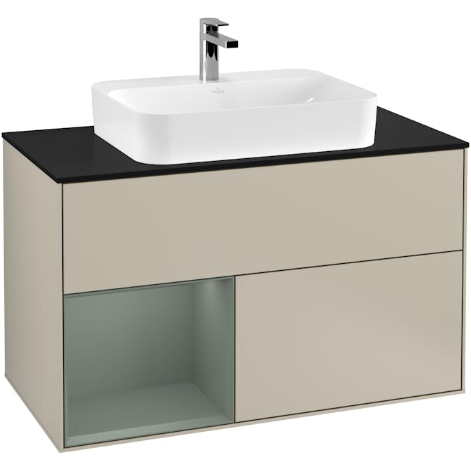 Tvättställsskåp Villeroy & Boch Finion med 2 Lådor Hylla och Bänkskiva för Ytmonterat Tvättställ