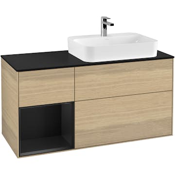 Tvättställsskåp Villeroy & Boch Finion med 3 Lådor Hylla och Bänkskiva för Ocentrerat Ytmonterat Tvättställ