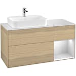 Tvättställsskåp Villeroy & Boch Finion med 3 Lådor Hylla och Bänkskiva för Ocentrerat Ytmonterat Tvättställ