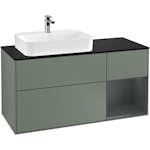 Tvättställsskåp Villeroy & Boch Finion med 3 Lådor Hylla och Bänkskiva för Ocentrerat Ytmonterat Tvättställ