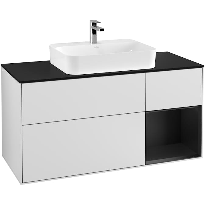 Tvättställsskåp Villeroy & Boch Finion med 3 Lådor Hylla och Bänkskiva för Ytmonterat Tvättställ