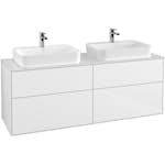 Tvättställsskåp Villeroy & Boch Finion med 4 Lådor och Bänkskiva för Två Ytmonterade Tvättställ