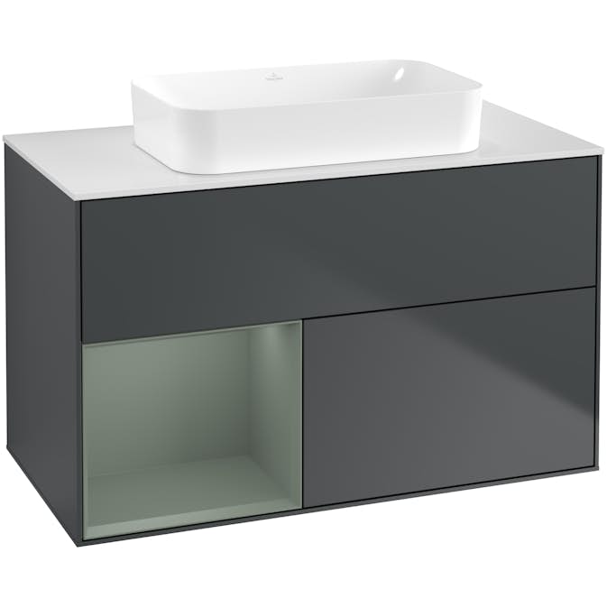 Tvättställsskåp Villeroy & Boch Finion med 2 Lådor Hylla och Bänkskiva för Fristående Tvättställ