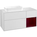 Tvättställsskåp Villeroy & Boch Finion med 3 Lådor Hylla och Bänkskiva för Ocentrerat Fristående Tvättställ