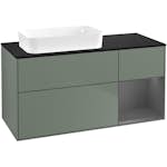 Tvättställsskåp Villeroy & Boch Finion med 3 Lådor Hylla och Bänkskiva för Ocentrerat Fristående Tvättställ