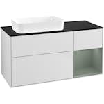 Tvättställsskåp Villeroy & Boch Finion med 3 Lådor Hylla och Bänkskiva för Ocentrerat Fristående Tvättställ