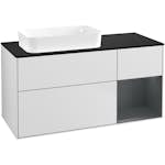 Tvättställsskåp Villeroy & Boch Finion med 3 Lådor Hylla och Bänkskiva för Ocentrerat Fristående Tvättställ