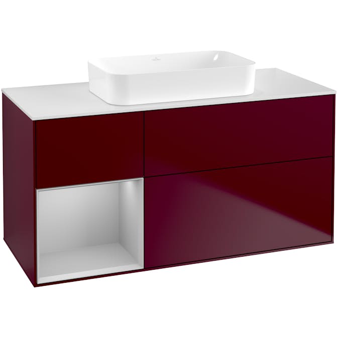 Tvättställsskåp Villeroy & Boch Finion med 3 Lådor Hylla och Bänkskiva för Fristående Tvättställ