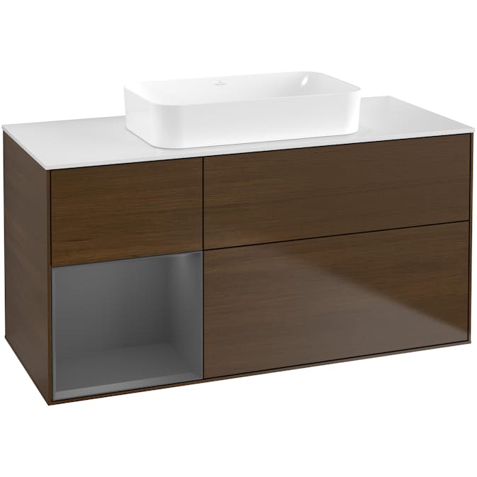 Tvättställsskåp Villeroy & Boch Finion med 3 Lådor Hylla och Bänkskiva för Fristående Tvättställ