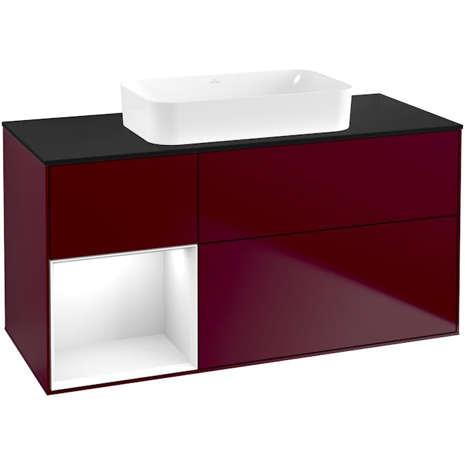 Tvättställsskåp Villeroy & Boch Finion med 3 Lådor Hylla och Bänkskiva för Fristående Tvättställ