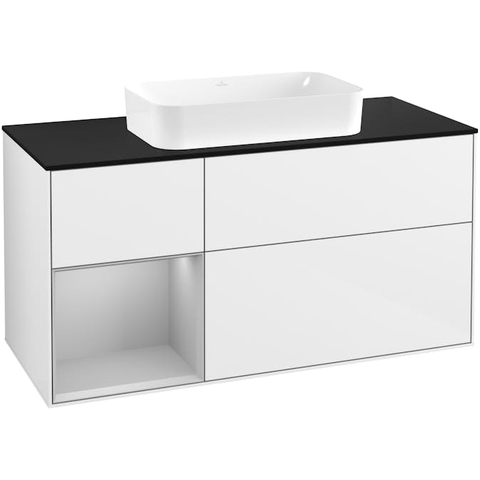 Tvättställsskåp Villeroy & Boch Finion med 3 Lådor Hylla och Bänkskiva för Fristående Tvättställ