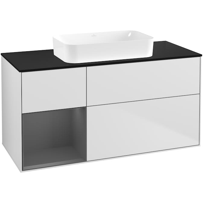 Tvättställsskåp Villeroy & Boch Finion med 3 Lådor Hylla och Bänkskiva för Fristående Tvättställ
