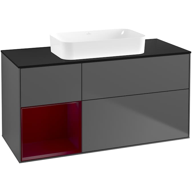 Tvättställsskåp Villeroy & Boch Finion med 3 Lådor Hylla och Bänkskiva för Fristående Tvättställ