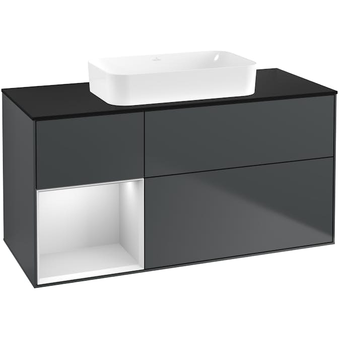 Tvättställsskåp Villeroy & Boch Finion med 3 Lådor Hylla och Bänkskiva för Fristående Tvättställ