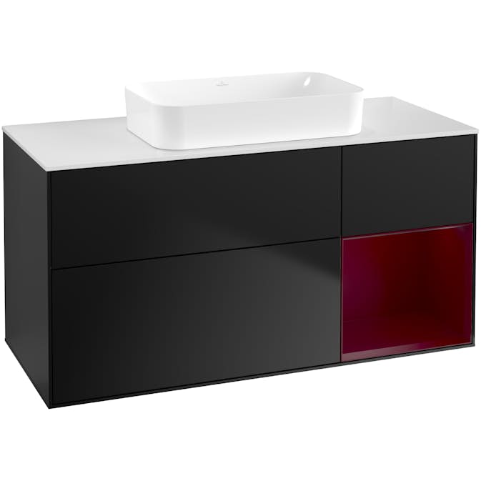 Tvättställsskåp Villeroy & Boch Finion med 3 Lådor Hylla och Bänkskiva för Fristående Tvättställ