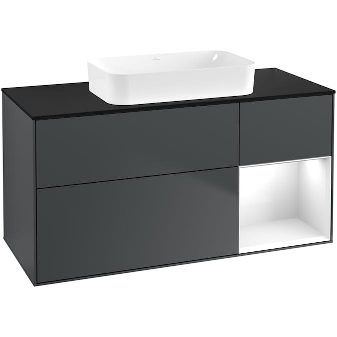 Tvättställsskåp Villeroy & Boch Finion med 3 Lådor Hylla och Bänkskiva för Fristående Tvättställ