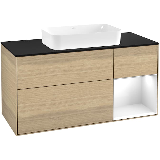 Tvättställsskåp Villeroy & Boch Finion med 3 Lådor Hylla och Bänkskiva för Fristående Tvättställ