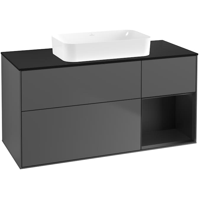 Tvättställsskåp Villeroy & Boch Finion med 3 Lådor Hylla och Bänkskiva för Fristående Tvättställ
