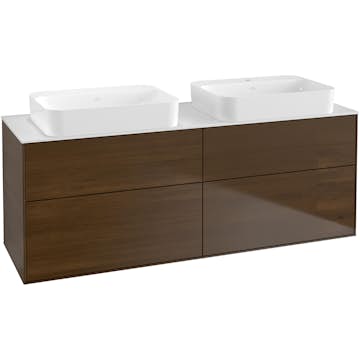 Tvättställsskåp Villeroy & Boch Finion med 4 Lådor och Bänkskiva för Två Fristående Tvättställ