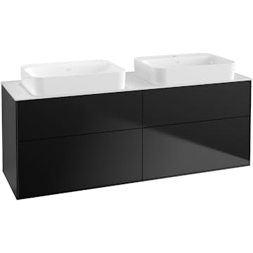 Tvättställsskåp Villeroy & Boch Finion med 4 Lådor och Bänkskiva för Två Fristående Tvättställ