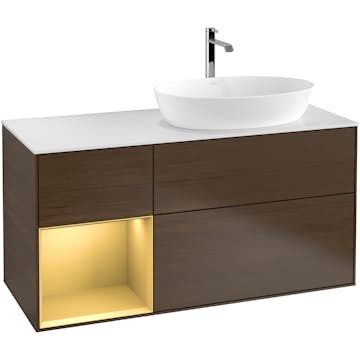 Tvättställsskåp Villeroy & Boch Finion med 3 Lådor Hylla och Bänkskiva för Ocentrerat Tvättställ från Artis & Collaro