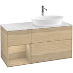 Tvättställsskåp Villeroy & Boch Finion med 3 Lådor Hylla och Bänkskiva för Ocentrerat Tvättställ från Artis & Collaro