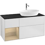 Tvättställsskåp Villeroy & Boch Finion med 3 Lådor Hylla och Bänkskiva för Ocentrerat Tvättställ från Artis & Collaro