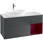 Tvättställsskåp Villeroy & Boch Finion med 3 Lådor Hylla och Bänkskiva för Ocentrerat Tvättställ från Artis & Collaro