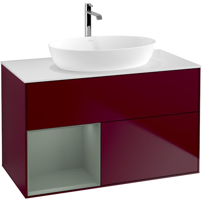 Tvättställsskåp Villeroy & Boch Finion med 2 Lådor Hylla och Bänkskiva för Fristående Tvättställ från Artis & Collaro