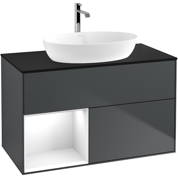 Tvättställsskåp Villeroy & Boch Finion med 2 Lådor Hylla och Bänkskiva för Fristående Tvättställ från Artis & Collaro