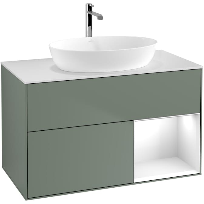 Tvättställsskåp Villeroy & Boch Finion med 2 Lådor Hylla och Bänkskiva för Fristående Tvättställ från Artis & Collaro