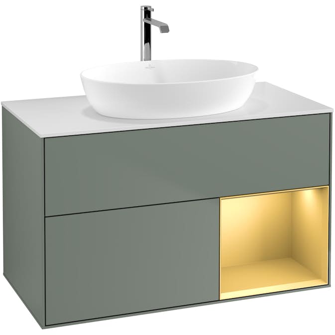 Tvättställsskåp Villeroy & Boch Finion med 2 Lådor Hylla och Bänkskiva för Fristående Tvättställ från Artis & Collaro