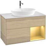Tvättställsskåp Villeroy & Boch Finion med 2 Lådor Hylla och Bänkskiva för Fristående Tvättställ från Artis & Collaro