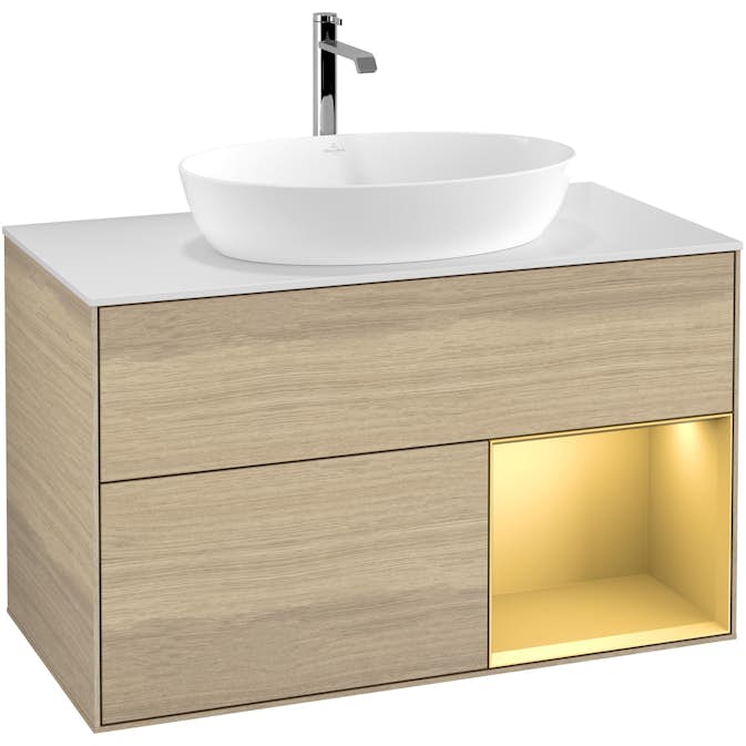 Tvättställsskåp Villeroy & Boch Finion med 2 Lådor Hylla och Bänkskiva för Fristående Tvättställ från Artis & Collaro