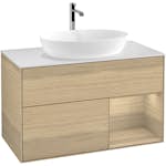 Tvättställsskåp Villeroy & Boch Finion med 2 Lådor Hylla och Bänkskiva för Fristående Tvättställ från Artis & Collaro