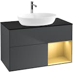 Tvättställsskåp Villeroy & Boch Finion med 2 Lådor Hylla och Bänkskiva för Fristående Tvättställ från Artis & Collaro