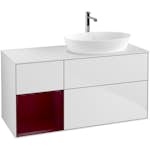 Tvättställsskåp Villeroy & Boch Finion med 3 Lådor Hylla och Bänkskiva för Ocentrerat Tvättställ från Artis & Collaro