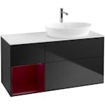 Tvättställsskåp Villeroy & Boch Finion med 3 Lådor Hylla och Bänkskiva för Ocentrerat Tvättställ från Artis & Collaro