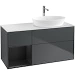 Tvättställsskåp Villeroy & Boch Finion med 3 Lådor Hylla och Bänkskiva för Ocentrerat Tvättställ från Artis & Collaro