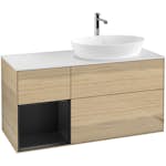 Tvättställsskåp Villeroy & Boch Finion med 3 Lådor Hylla och Bänkskiva för Ocentrerat Tvättställ från Artis & Collaro