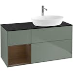 Tvättställsskåp Villeroy & Boch Finion med 3 Lådor Hylla och Bänkskiva för Ocentrerat Tvättställ från Artis & Collaro