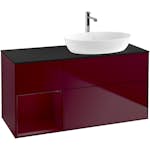 Tvättställsskåp Villeroy & Boch Finion med 3 Lådor Hylla och Bänkskiva för Ocentrerat Tvättställ från Artis & Collaro
