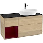 Tvättställsskåp Villeroy & Boch Finion med 3 Lådor Hylla och Bänkskiva för Ocentrerat Tvättställ från Artis & Collaro