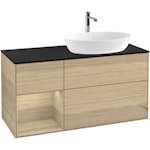 Tvättställsskåp Villeroy & Boch Finion med 3 Lådor Hylla och Bänkskiva för Ocentrerat Tvättställ från Artis & Collaro