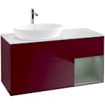 Tvättställsskåp Villeroy & Boch Finion med 3 Lådor Hylla och Bänkskiva för Ocentrerat Tvättställ från Artis & Collaro