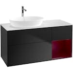 Tvättställsskåp Villeroy & Boch Finion med 3 Lådor Hylla och Bänkskiva för Ocentrerat Tvättställ från Artis & Collaro