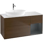 Tvättställsskåp Villeroy & Boch Finion med 3 Lådor Hylla och Bänkskiva för Ocentrerat Tvättställ från Artis & Collaro